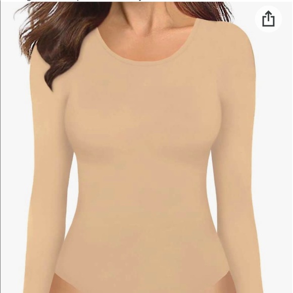 MANGOPOP NUDE LONG SLEEVE BODYSUIT. BRAND NEW - Picture 1 of 4